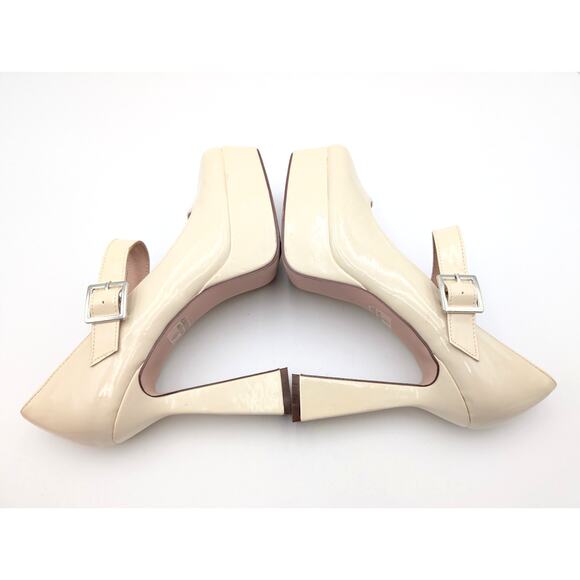 Chase & Chloe Mary Jane Platform Pump Square Toe Women's Beige Size US10 EU40.5 - Picture 5 of 12